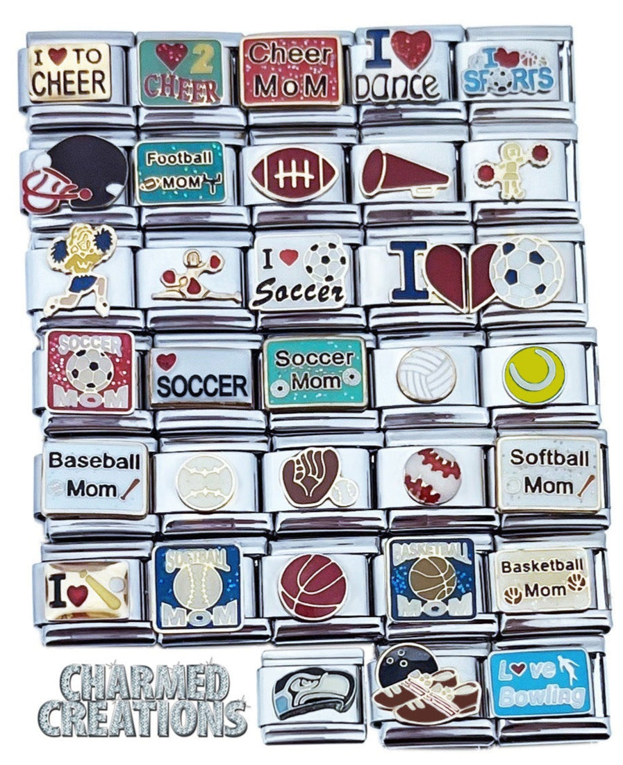 Sports Theme Assorted 9mm Italian Charms – Charmed Creations LLC