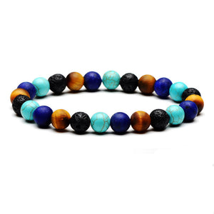 Essential Oil Diffuser Bracelet With Turquoise, Wood & Lava Beads