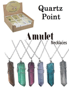 Quartz Point Wire Wrapped Amulet Necklace