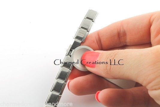 9mm Italian Charm Silver Heart Key Chain