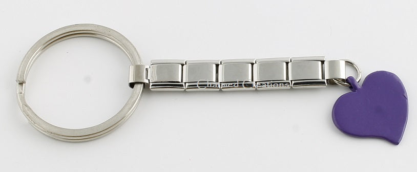 9mm Italian Charm Purple Heart Key Chain