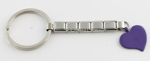 9mm Italian Charm Purple Heart Key Chain