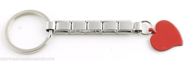 9mm Italian Charm Red Heart Key Chain