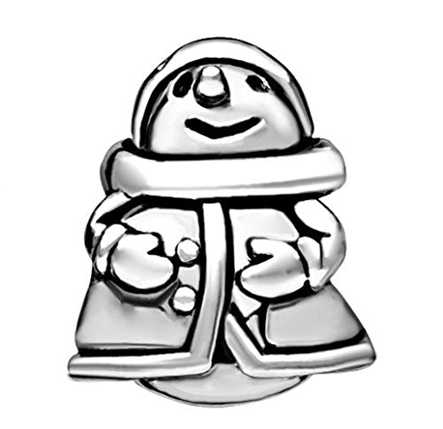 European Bead Snowman (Compatible With Pandora Charm Bracelets)