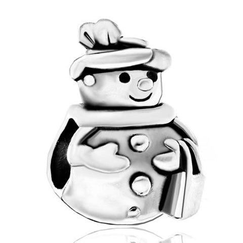 European Bead Snowwoman (Compatible With Pandora Charm Bracelets)