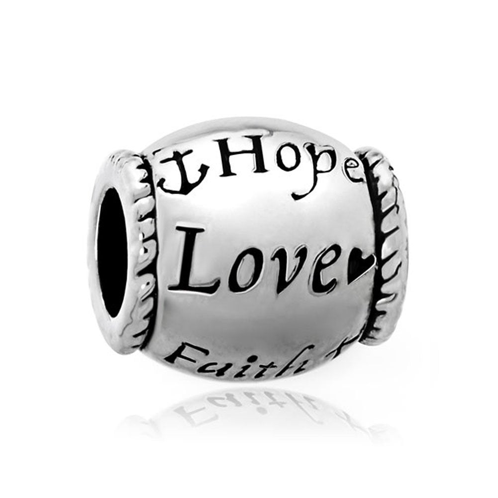 European Bead Faith Hope Love (Compatible With Pandora Charm Bracelets)