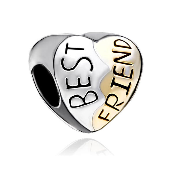 European Bead Best Friend Heart (Compatible With Pandora Charm Bracelets)