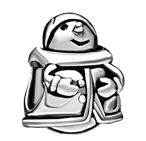 European Bead Snowman (Compatible With Pandora Charm Bracelets)