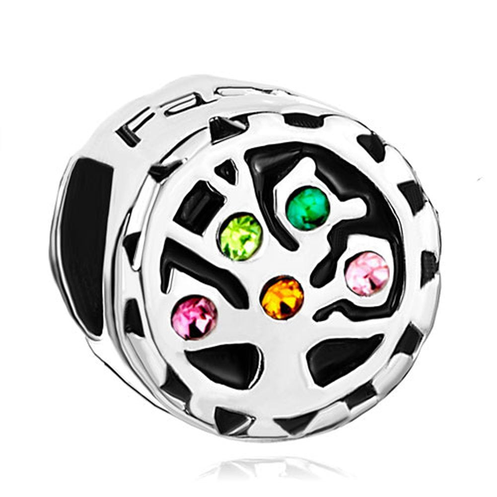 European Bead Crystal Family Tree of Life (Compatible With Pandora Charm Bracelets)