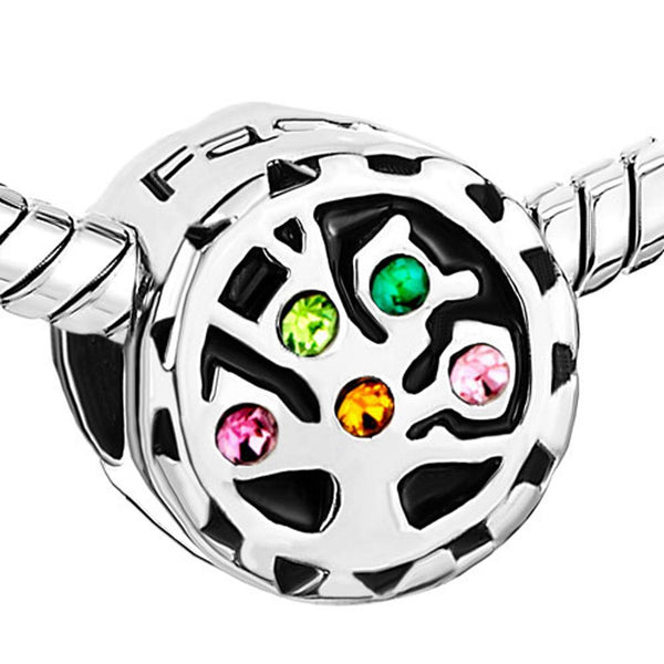 European Bead Crystal Family Tree of Life (Compatible With Pandora Charm Bracelets)