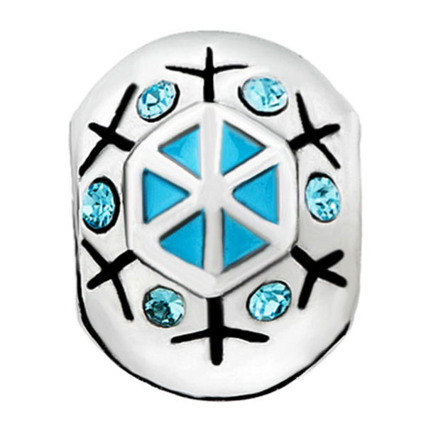 European Bead SnowflakeWith Blue Swarovski Crystal Elements (Compatible With Pandora Charm Bracelets)
