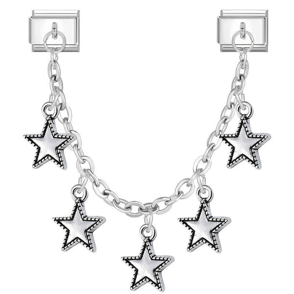 9mm Italian Charm accent chain with oil rubbed silver stars