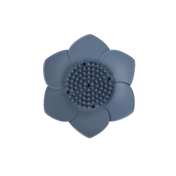 Blue Silicon Soap Saver Draining Dish