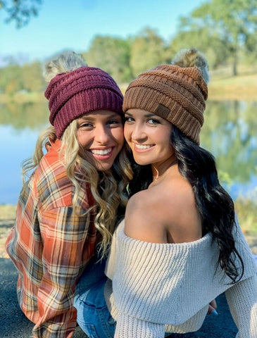 C.C Beanie Classic Knit Pom Hat