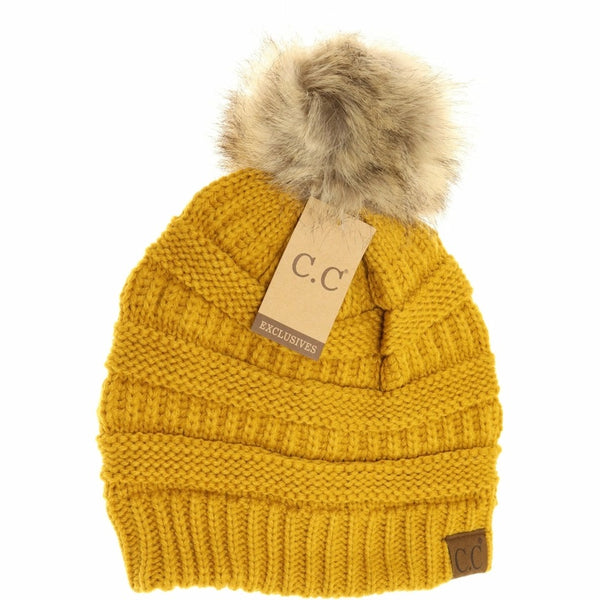C.C Beanie Classic Knit Pom Hat
