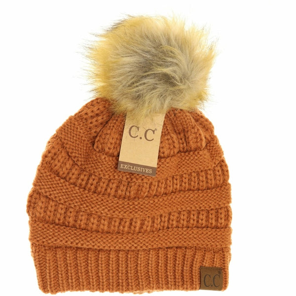 C.C Beanie Classic Knit Pom Hat