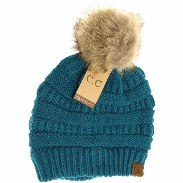 C.C Beanie Classic Knit Pom Hat