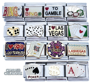 Casino Gambling 9mm Italian Charms