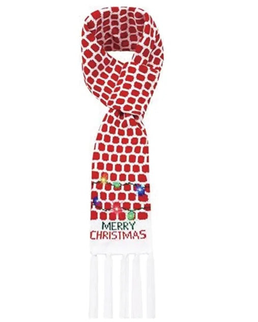 Flashing LED Light Up Christmas Scarf Merry Christmas