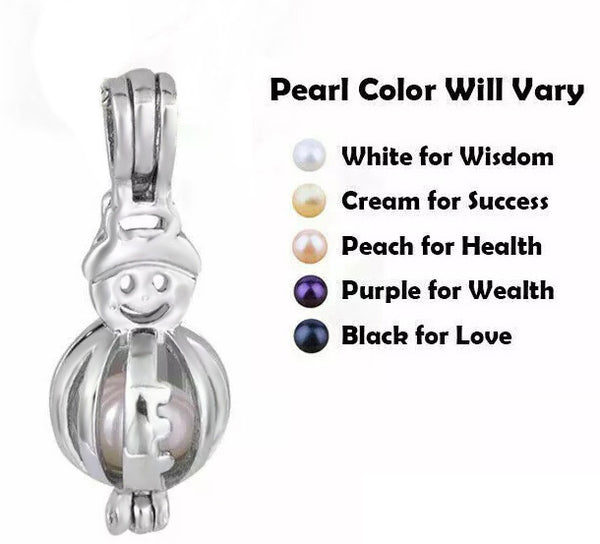 Snowman Cage Neckalce For Pearl