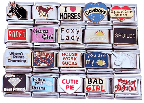 Cowboy Charms Words And Sayings 9mm Italian Charms