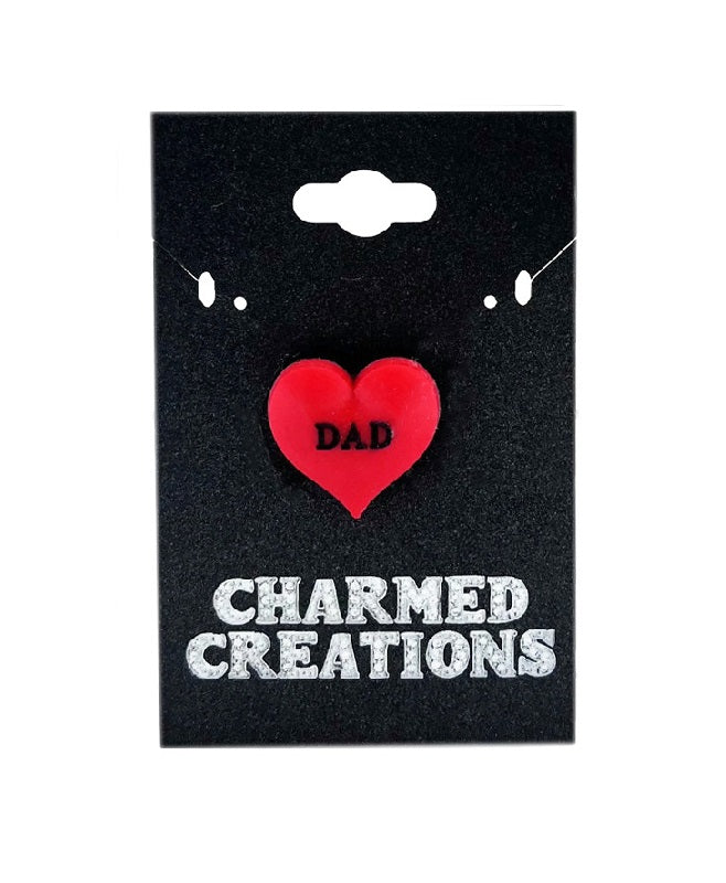 Dad Red Heart Shoe Charm