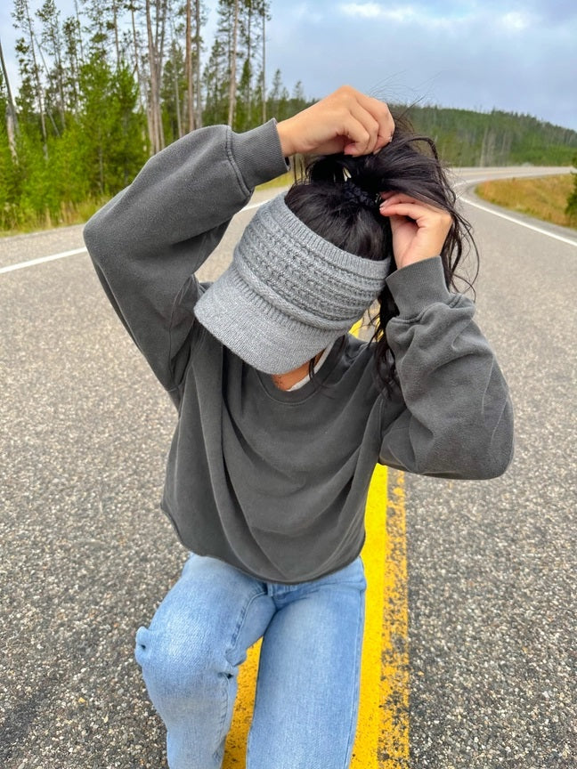 C.C Beanie Knit Headwarmer With Visor