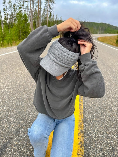 C.C Beanie Knit Headwarmer With Visor