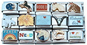 Horses And Cowgirls Assorted 9mm Italian Charms (Collection #9)