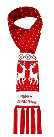 LED Light Up Flashing Christmas Scarf Two Reindeer