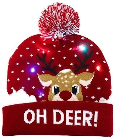 Oh Deer Flashing LED Light Up Christmas Hat