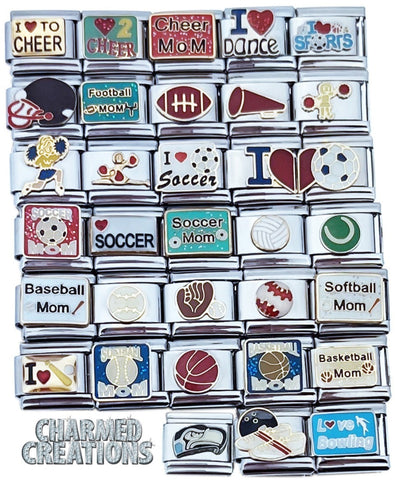 Sports Theme Assorted 9mm Italian Charms