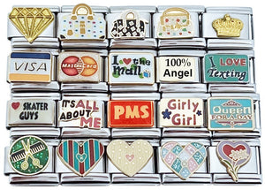 Assorted Words Shopping 9mm Italian Charms (Collection #6)