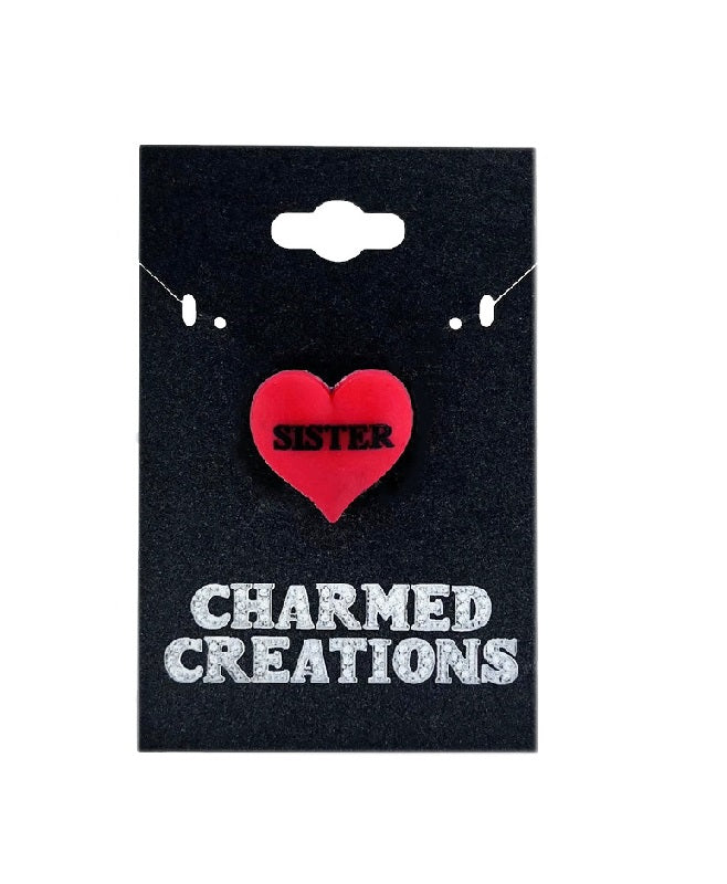 Sister Red Heart Shoe Charm
