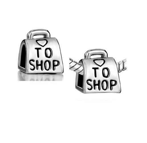 European Bead Heart to Shop Purse (Compatible With Pandora Charm Bracelets)