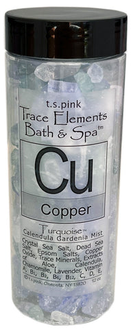 Copper Trace Elements Bath & Spa Sea Salt (Turquoise, Calendula Gardenia Mist) By T.S. Pink