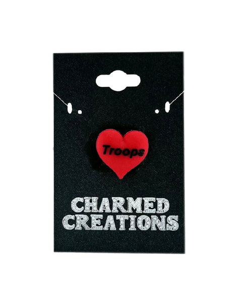 Troops Red Heart Shoe Charm
