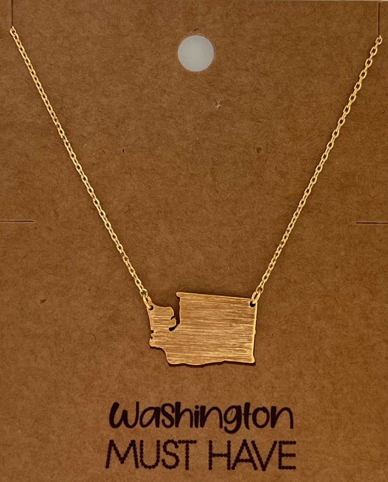 Washington state gold dipped necklace