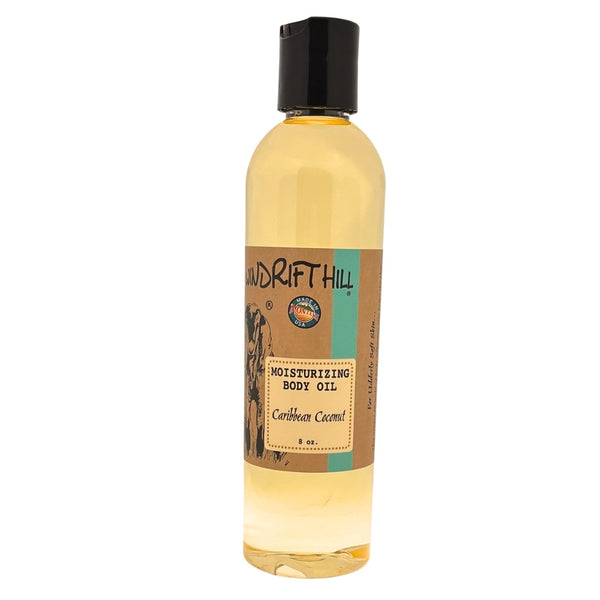 Windrift Hill moisturizing bath & body oil Caribbean Coconut scent 8oz