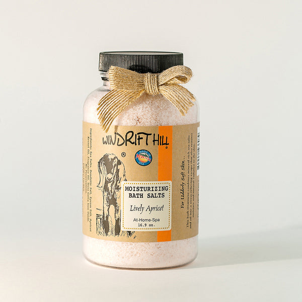Windrift Hill moisturizing bath salts Lively Apricot scent 16.9oz