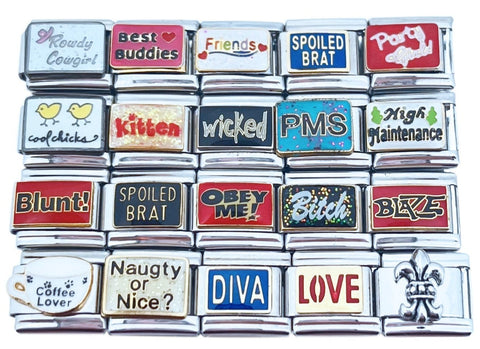 Assorted Words 9mm Italian Charms (Collection #1)