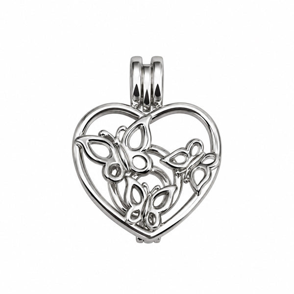 Love Pearl Butterfly Heart Pearl Cage Necklace | Create Your Kit