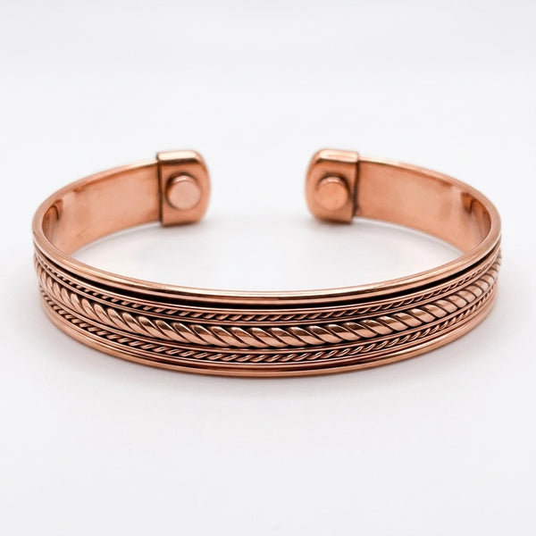 Rope Channel Copper Cuff Bracelet