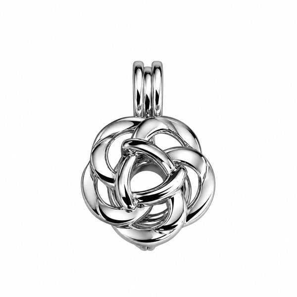 Endless Knot Love Pearl Cage Necklace