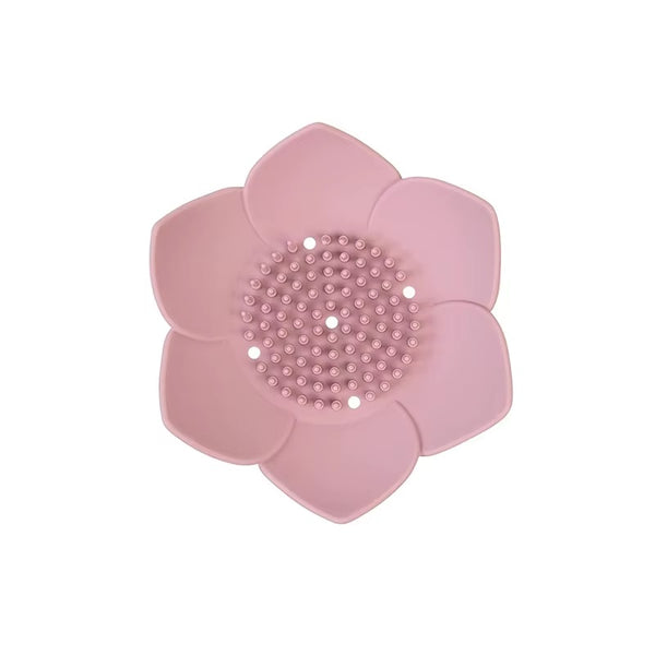 Pink Silicon Soap Saver Draining Dish