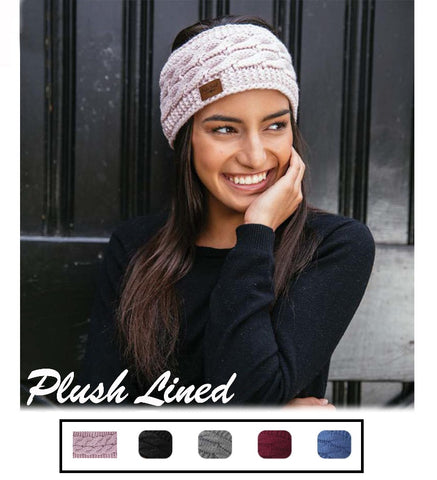 Britt's Knits Cable Knit Plush-Lined Headwarmer's