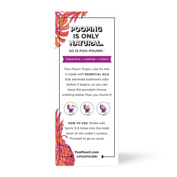 Tropic Like It's hot Poo Pourri Toilet Spray Back Of Box