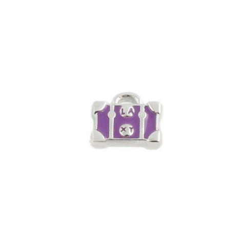 Purple Luggage Bag Floating Charm