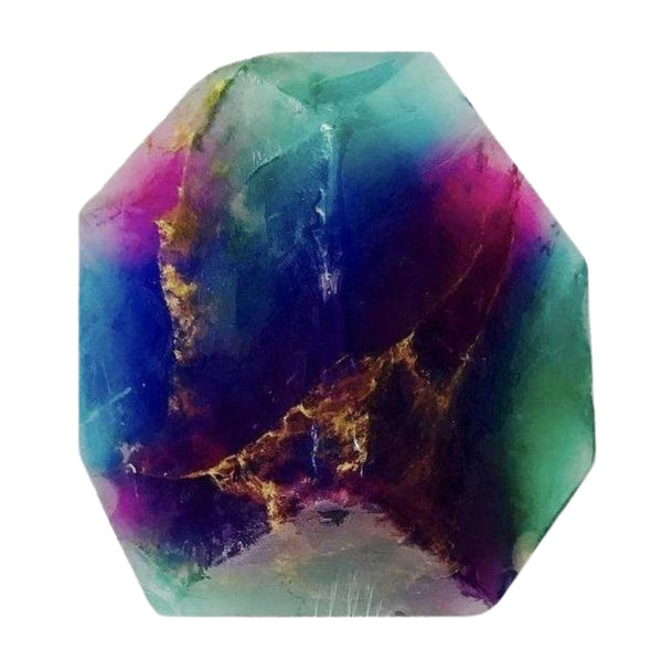 Soap Rock gemstone soap rainbow fluorite by T.S. Pink