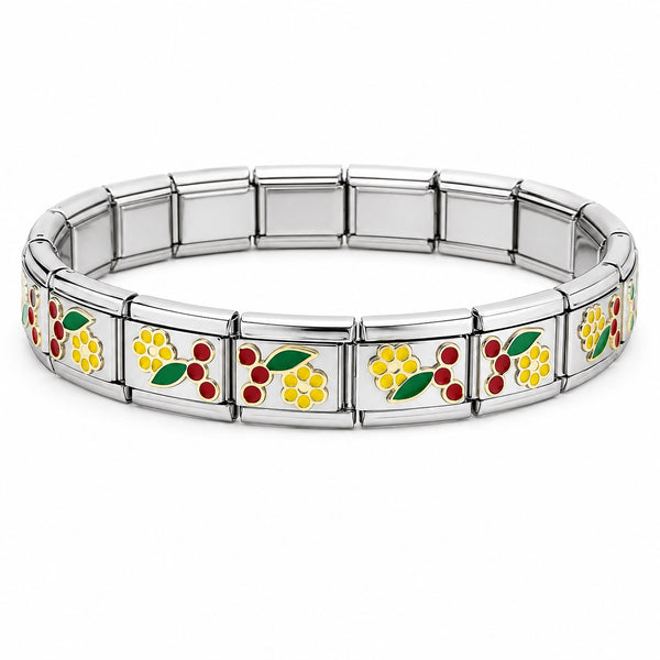 Retro Flower 9mm Italian Charm Starter Bracelet